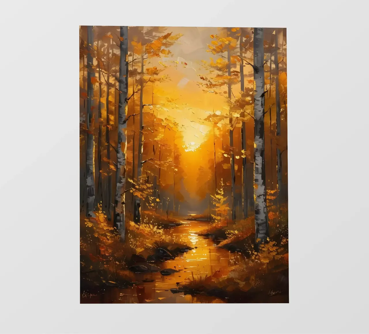 Goldener Herbstwald Fototapete von Artistic-shop