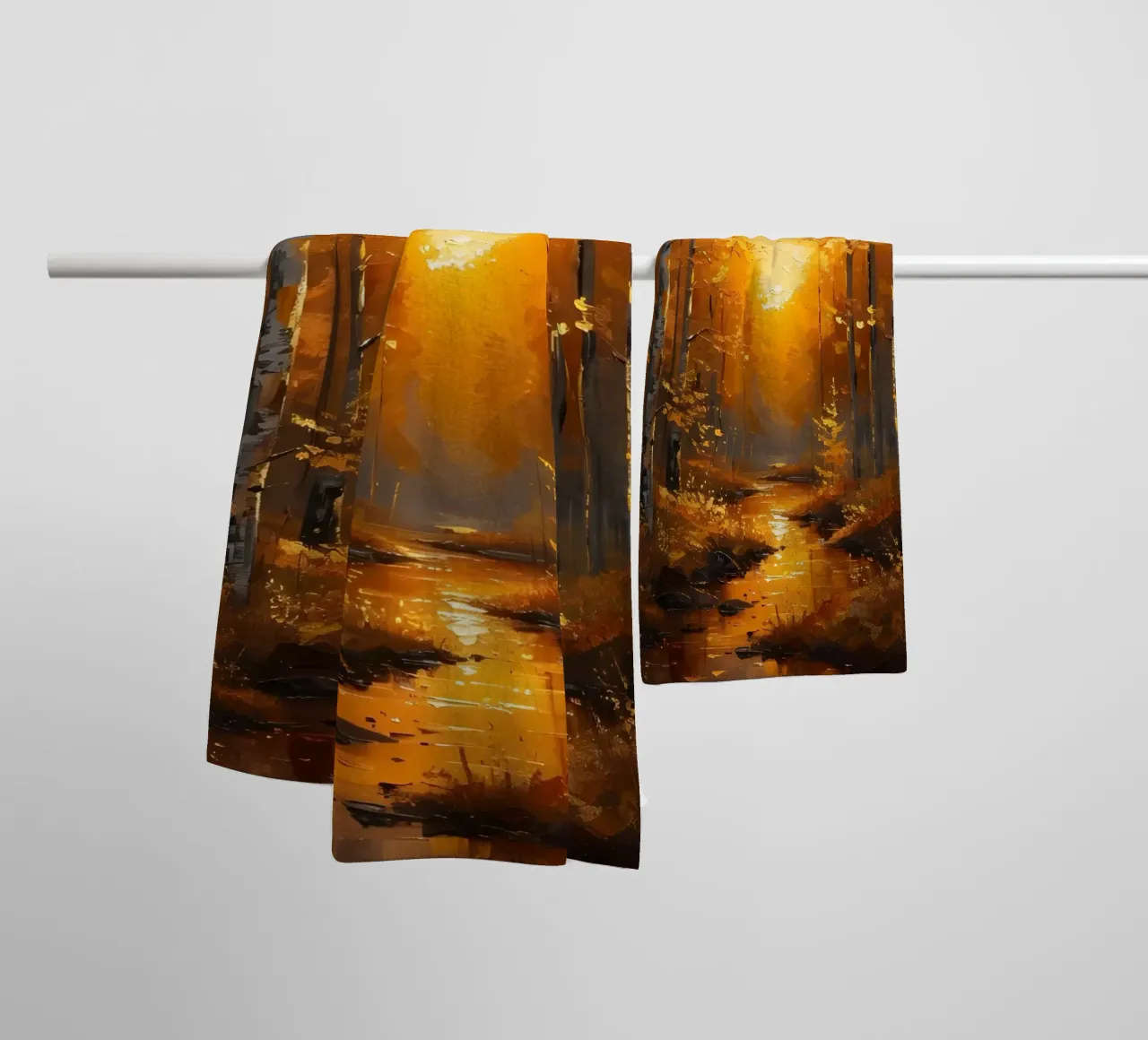 Foresta d'autunno dorata asciugamano da bagno da Artistic-shop