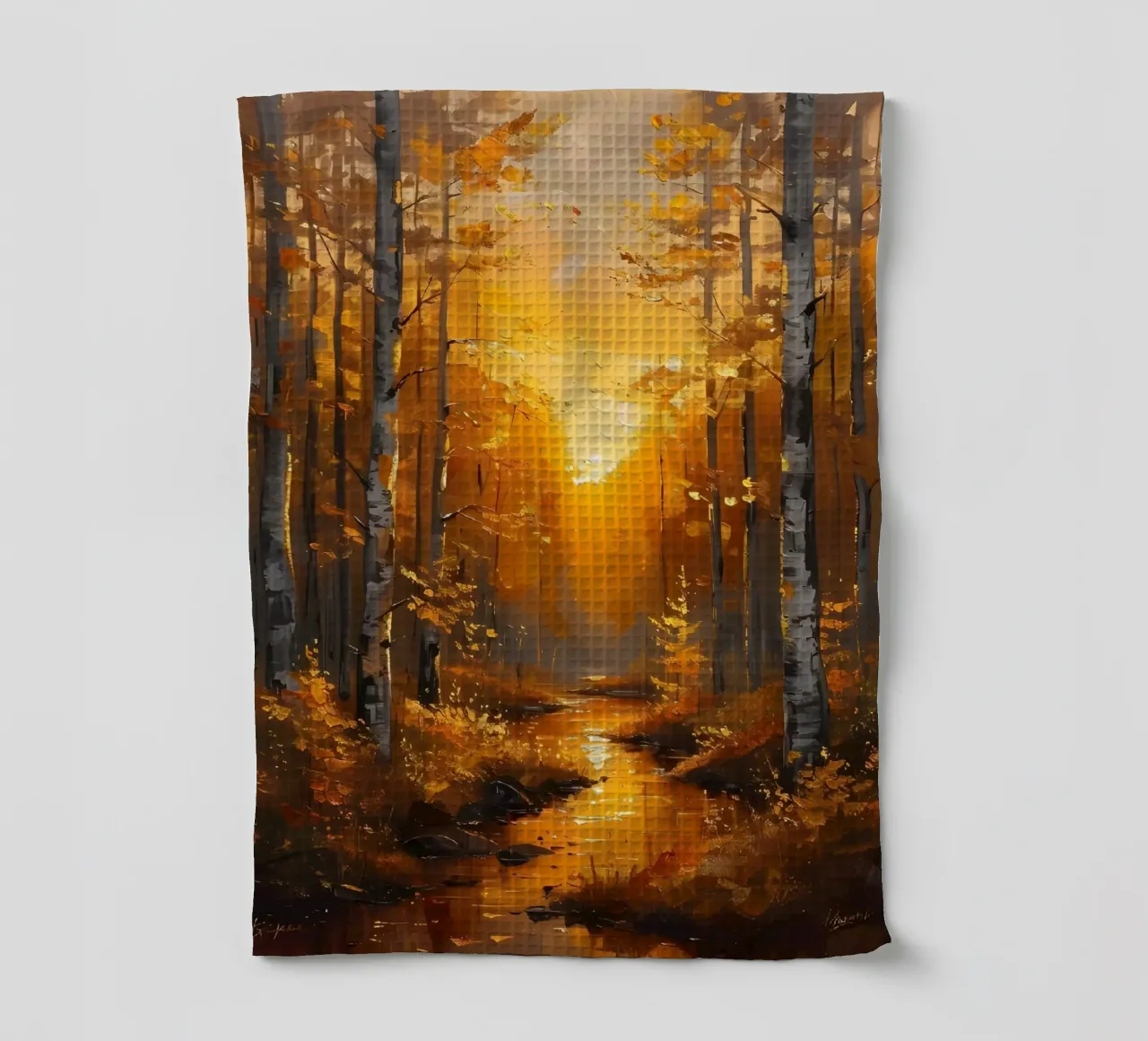 Foresta d'autunno dorata canovaccio da cucina da Artistic-shop