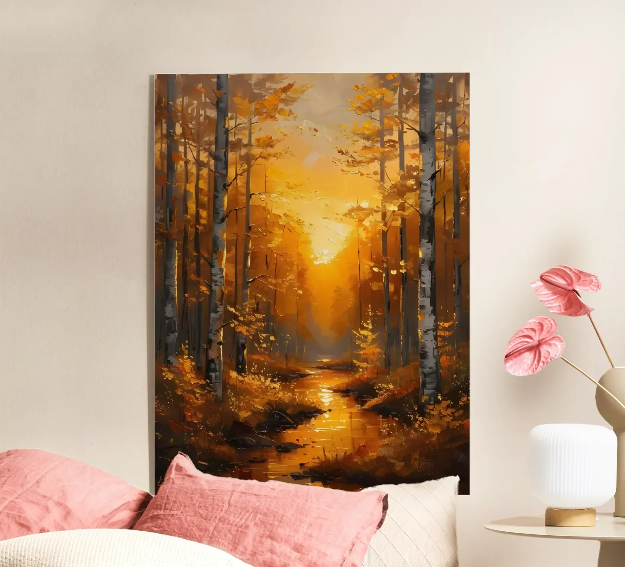 Foresta d'autunno dorata plexiglass da Artistic-shop