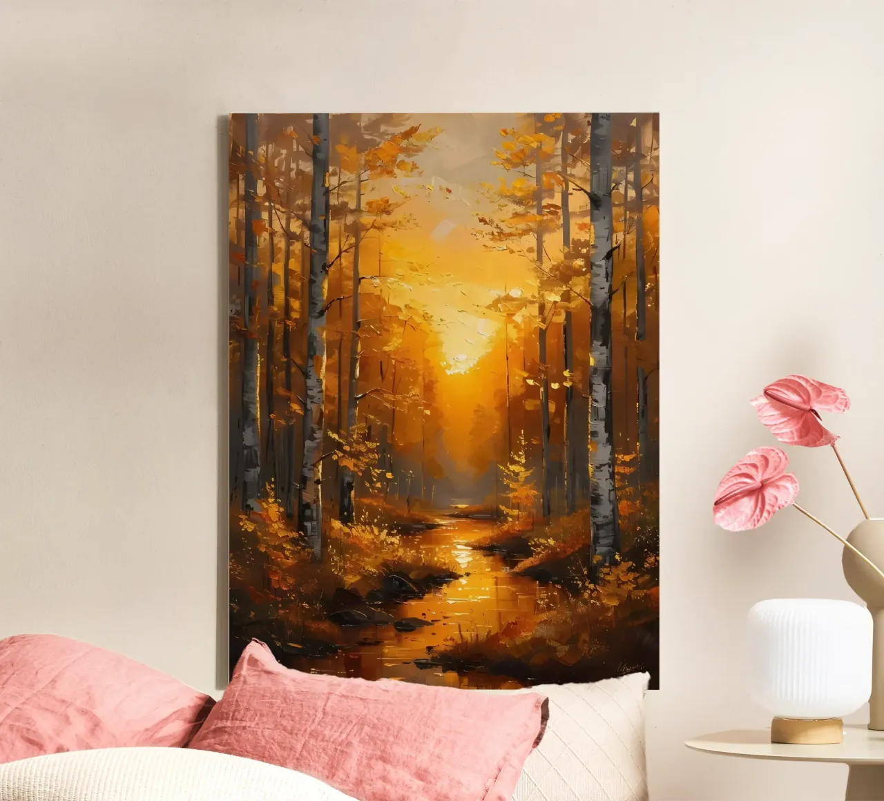 Foresta d'autunno dorata tela da Artistic-shop