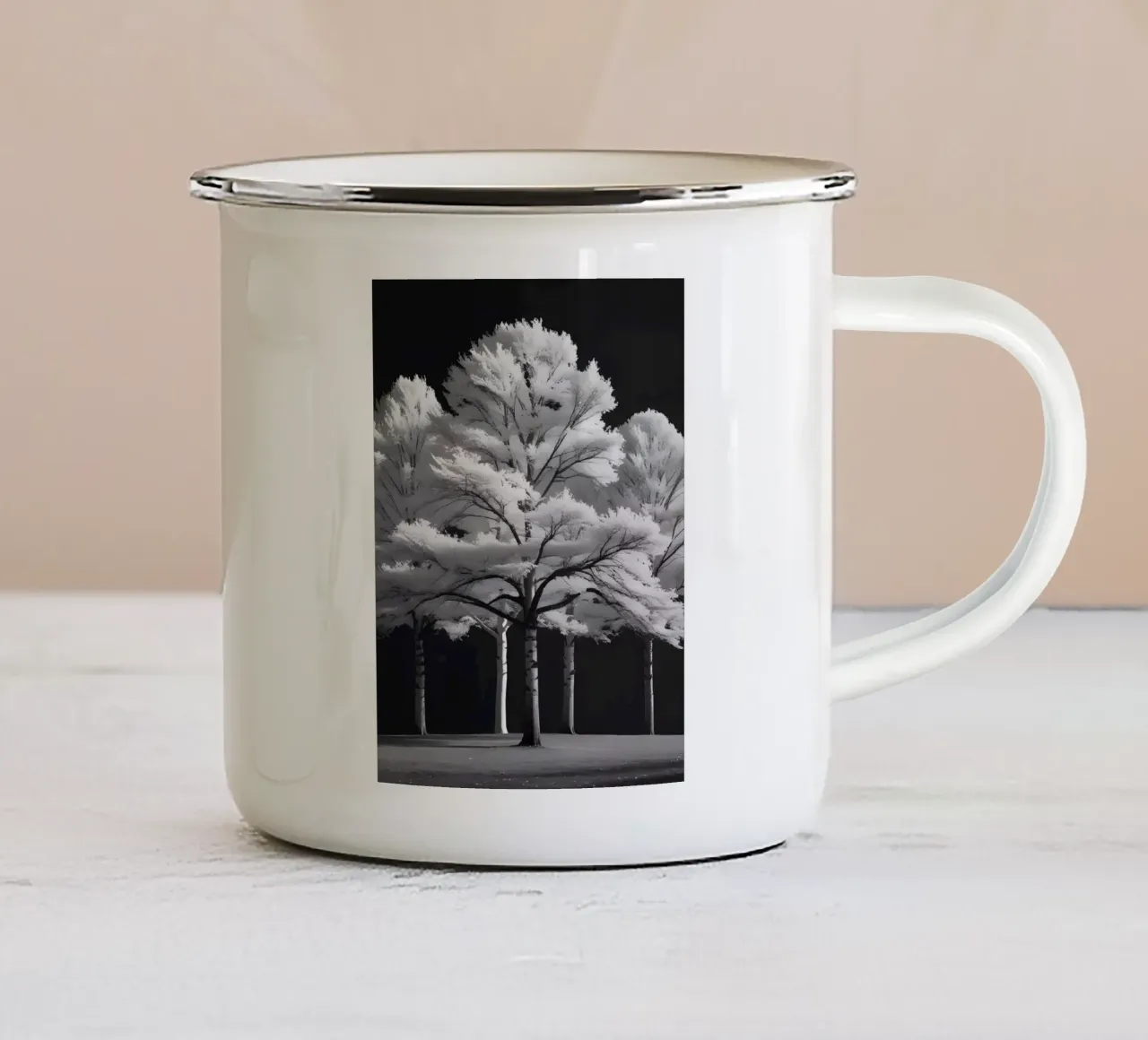 L'abbraccio fantasma della natura tazza in smalto da Artistic-shop