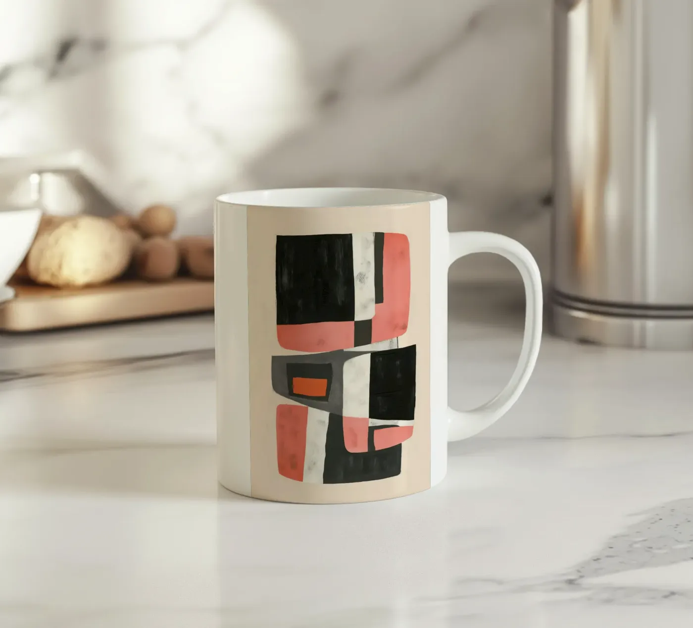 Soft Geometry ceramic mug by Nadjaa
