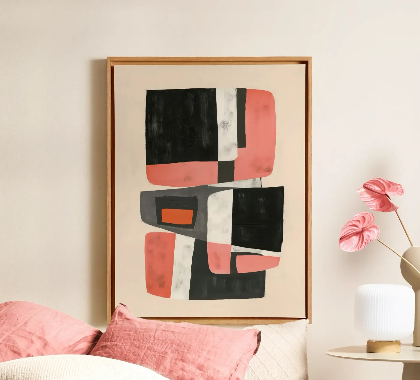 Soft Geometry canvas van Nadjaa