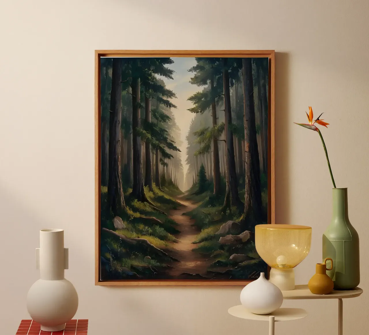 L'abbraccio della foresta tela con Cornice a cassetta da Artistic-shop