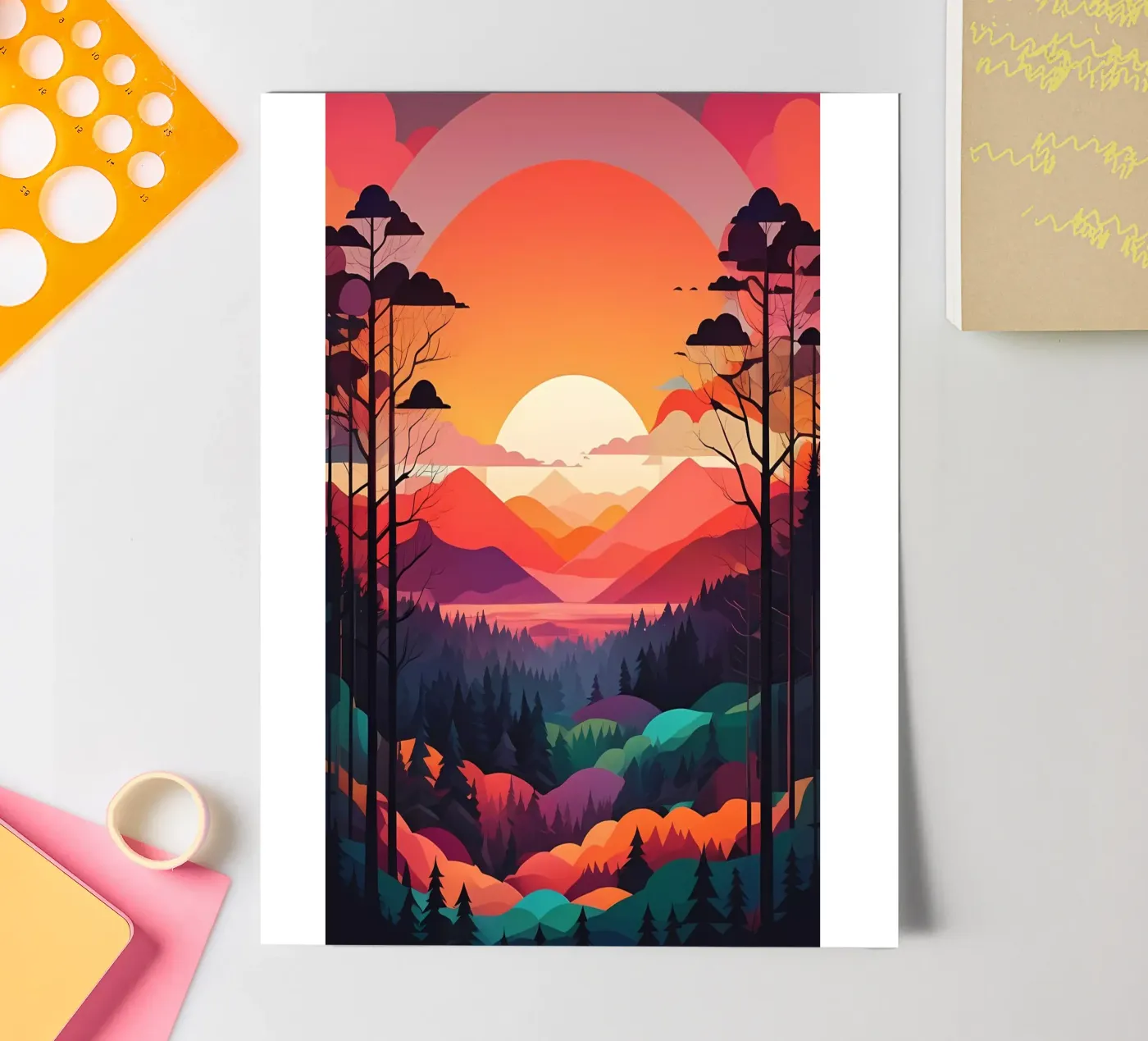 Sunset Symphony sticker sheet by Artistic-shop