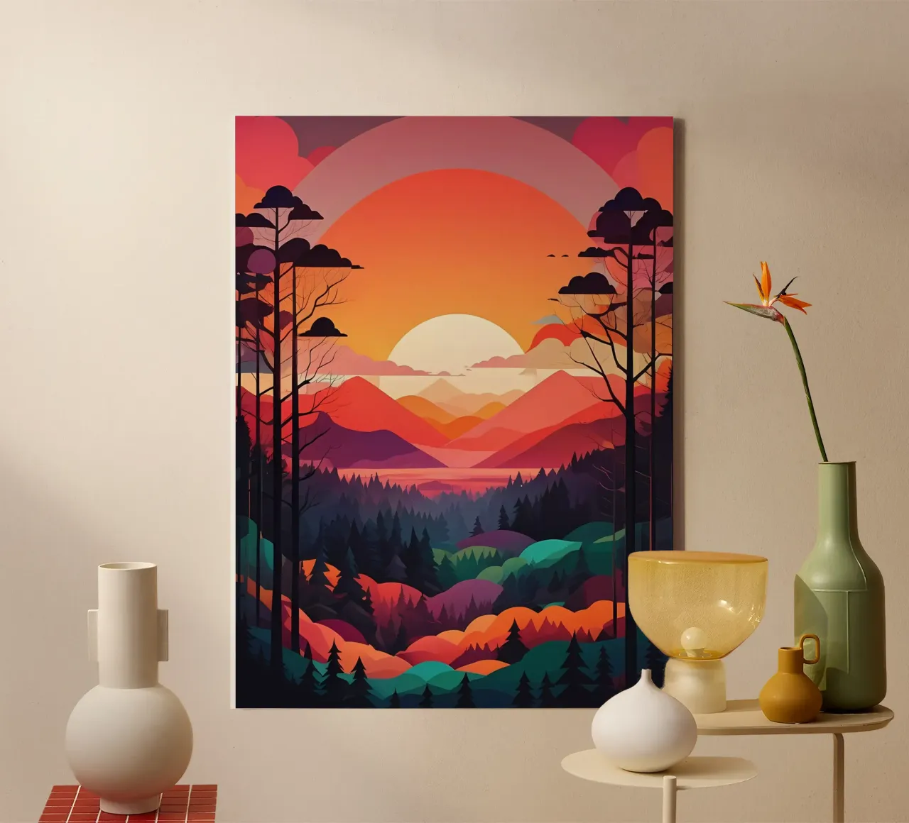 Zonsondergang Symfonie canvas van Artistic-shop