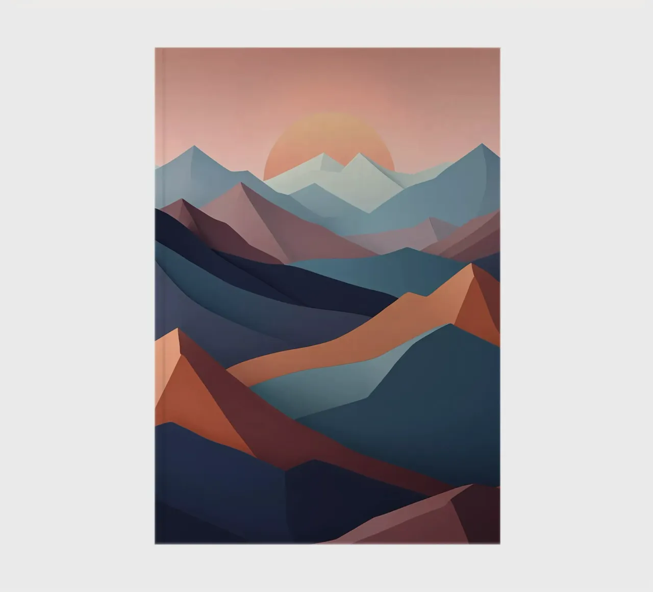 Sunset Serenity: A Minimalist Mountainscape notebook by Artistic-shop