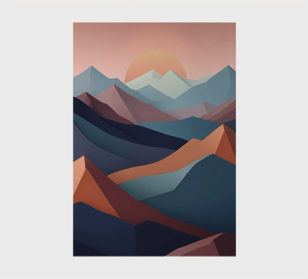 Sunset Serenity: A Minimalist Mountainscape notebook by Artistic-shop