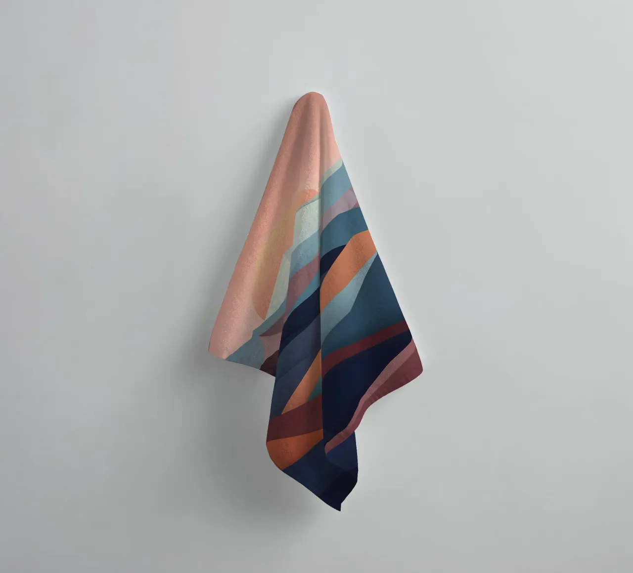 Sunset Serenity: A Minimalist Mountainscape towel by Artistic-shop