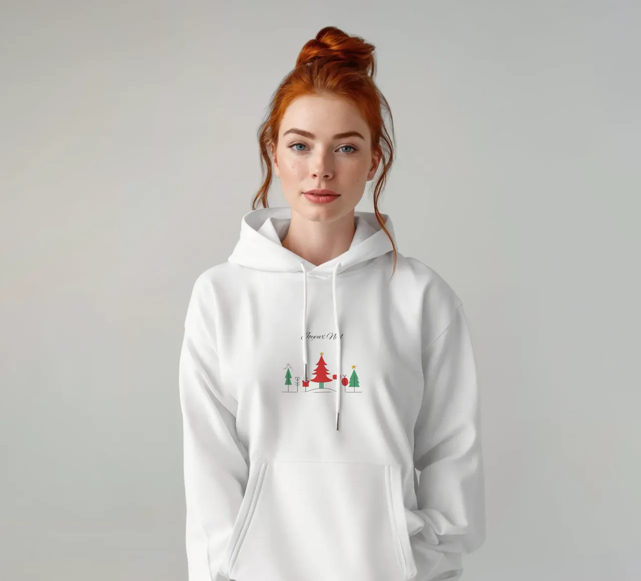 Natale minimalista da personalizzare felpa con cappuccio da Rezh creations