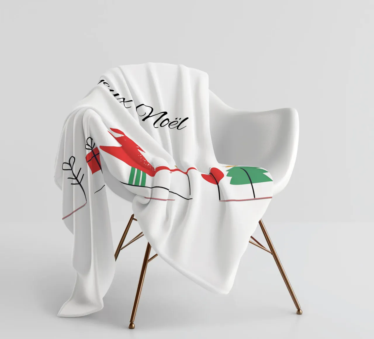 Minimalist Christmas to personalise fleece blanket by Rezh creations