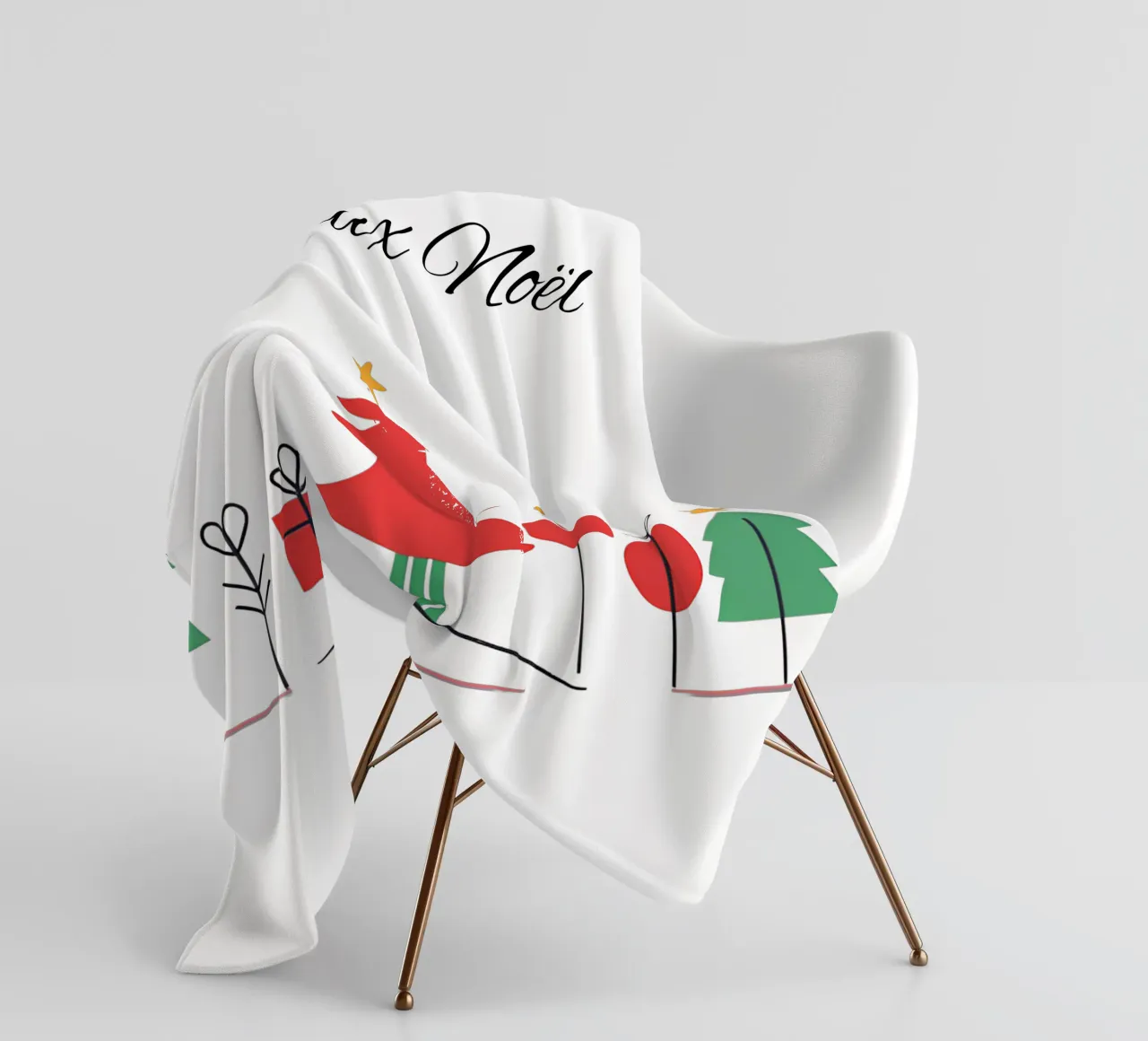 Minimalist Christmas to personalise fleece blanket by Rezh creations
