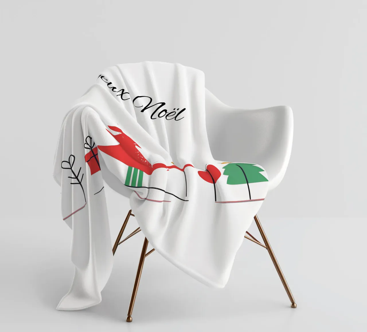 Minimalist Christmas to personalise fleece blanket by Rezh creations
