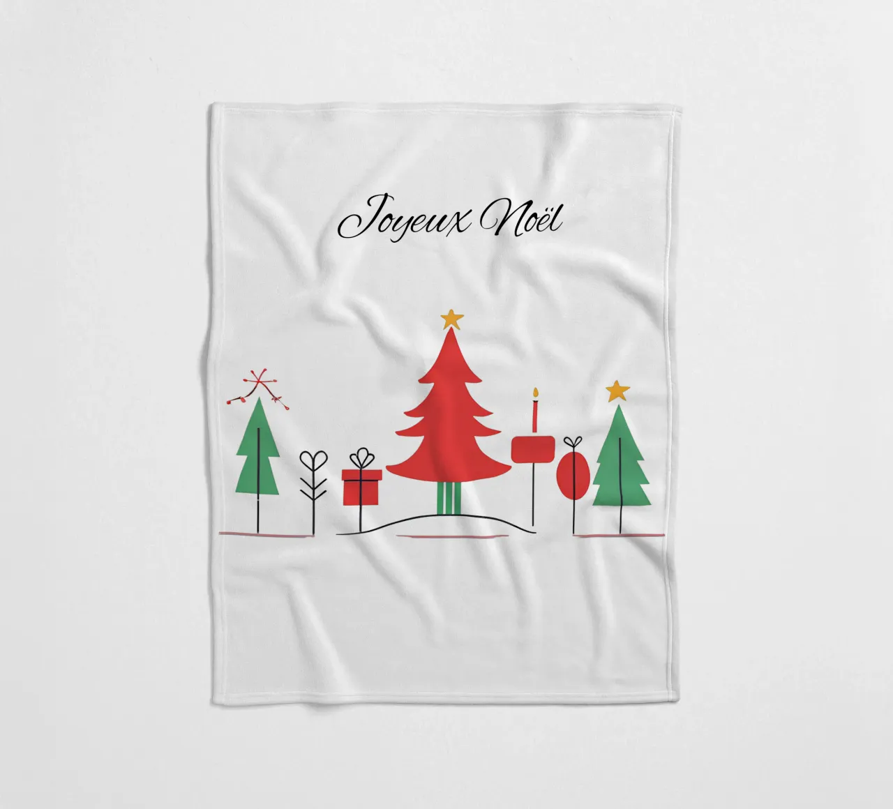 Minimalist Christmas to personalise fleece blanket by Rezh creations