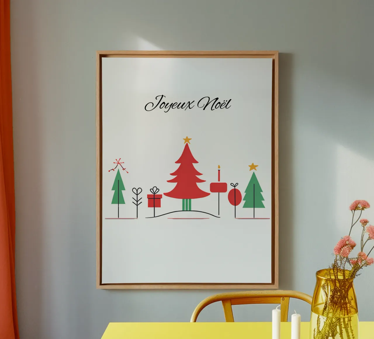 Natale minimalista da personalizzare tela con Cornice a cassetta da Rezh creations