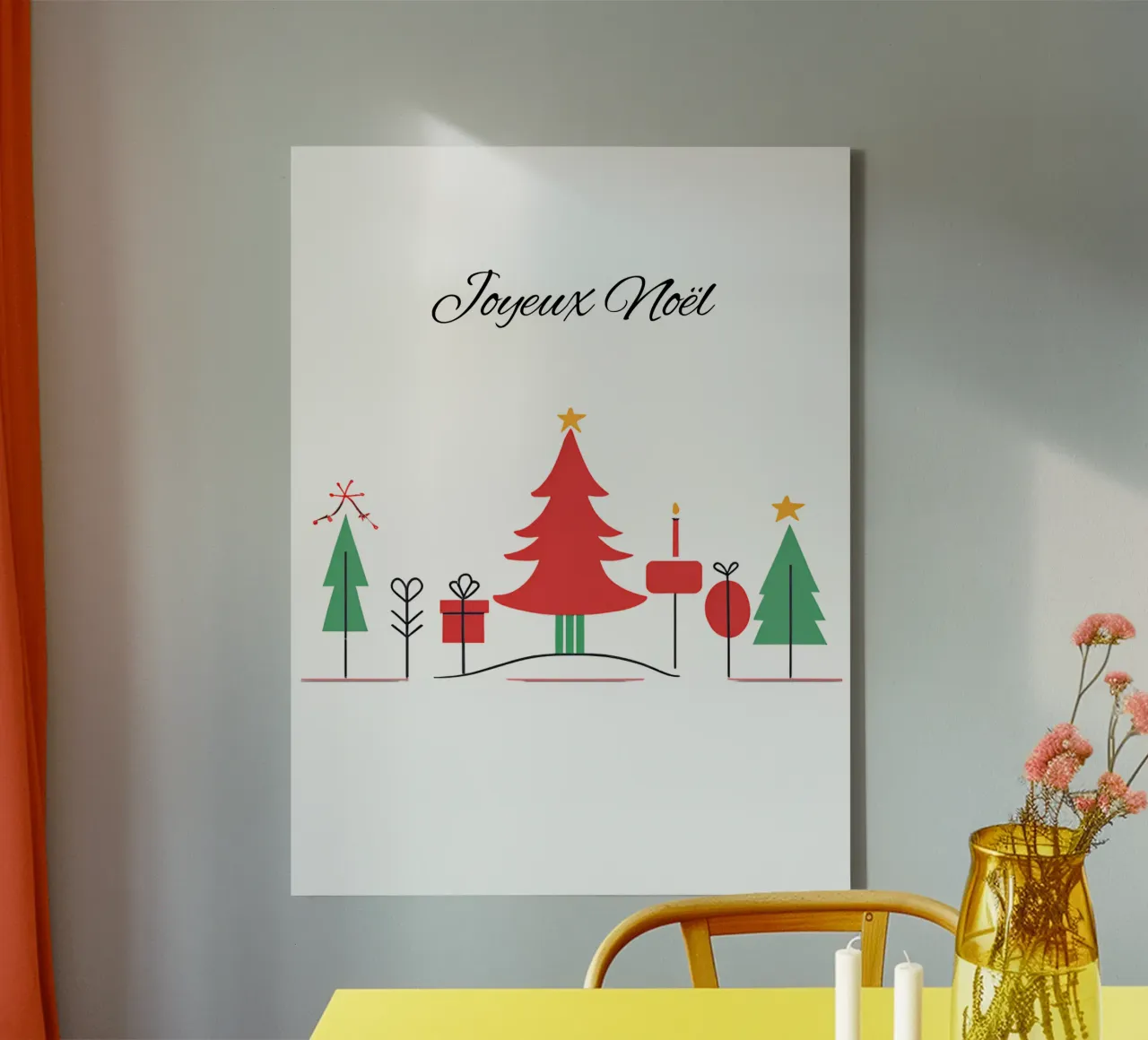 Natale minimalista da personalizzare tela con Cornice a cassetta da Rezh creations
