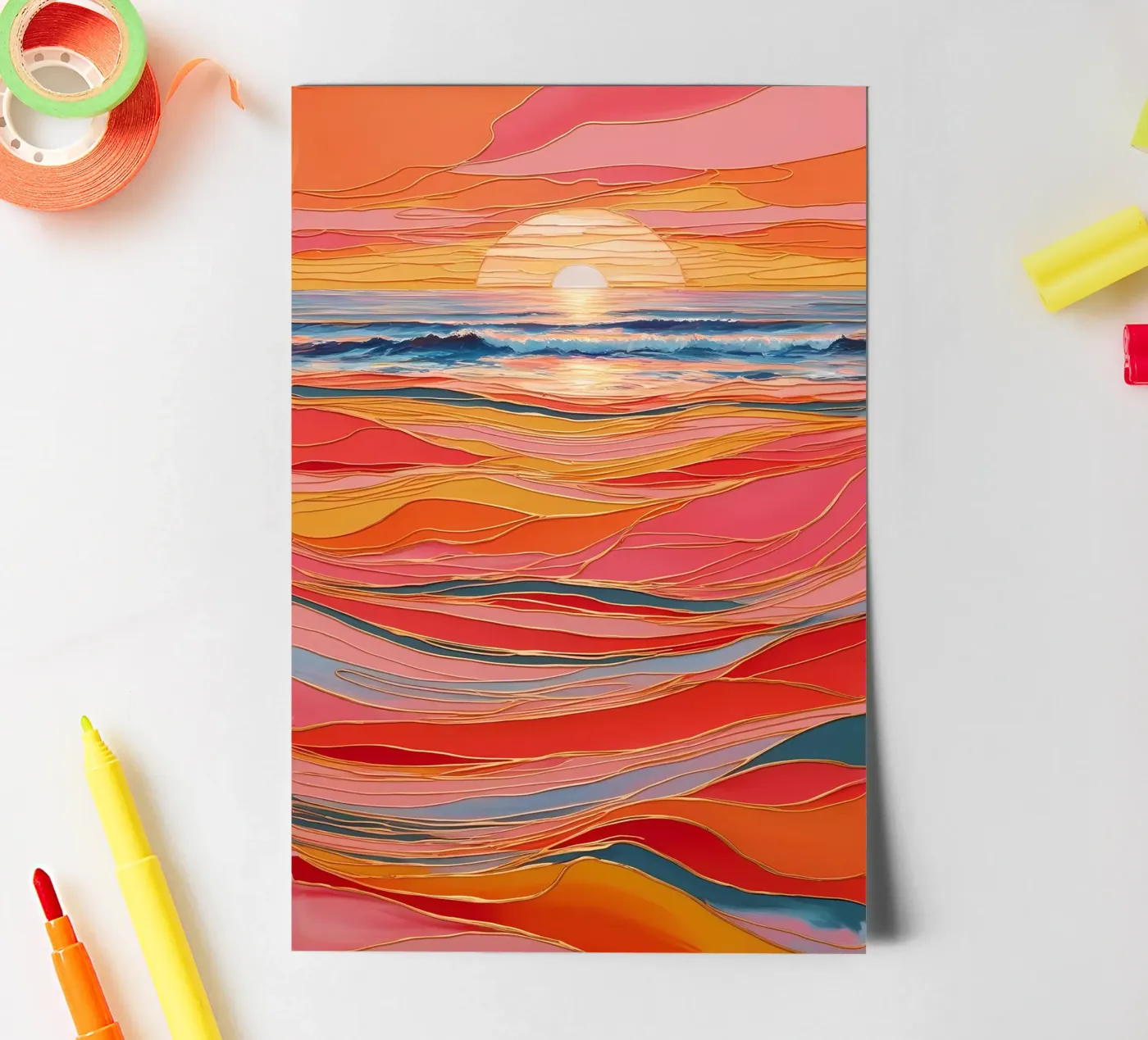 Sunset Symphony sticker sheet by Artistic-shop