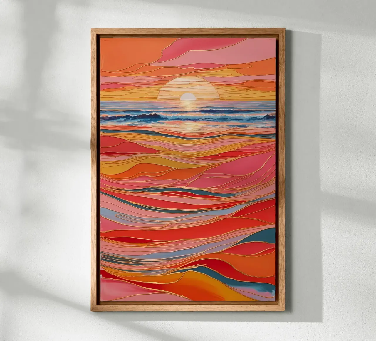 Zonsondergang Symfonie canvas met Baklijst van Artistic-shop