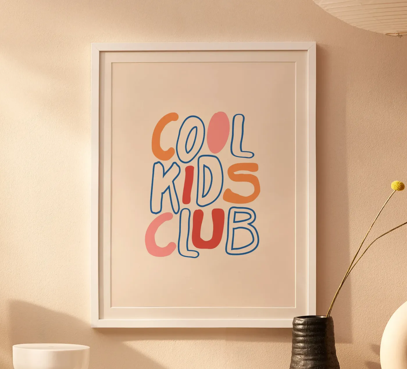 Cool Kids Club - Colourful Bubbly Typography Art poster by Blisstype