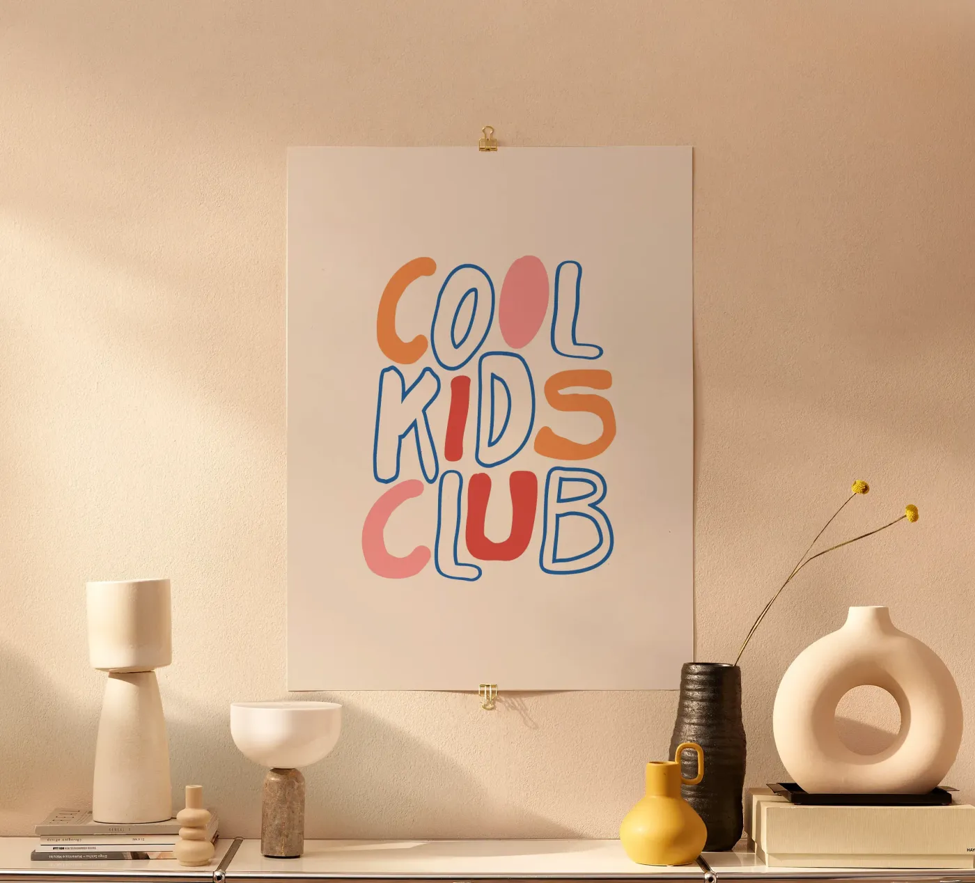 Cool Kids Club - Colourful Bubbly Typography Art poster by Blisstype