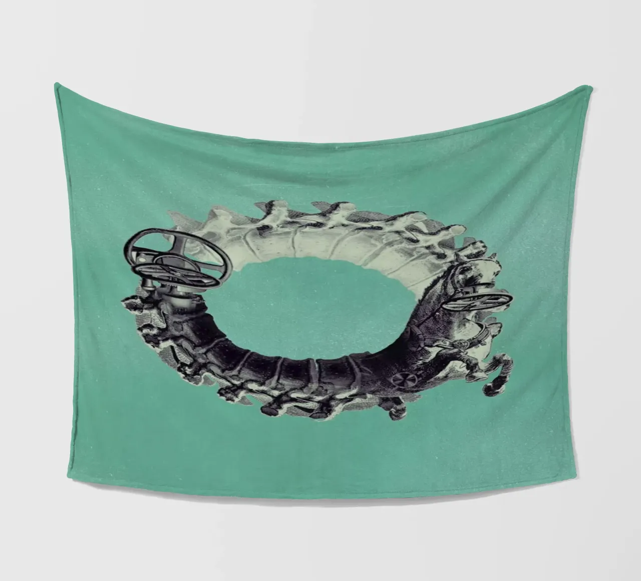 Steampunk Alphabet Letter O fleece blanket by Birgit Palma