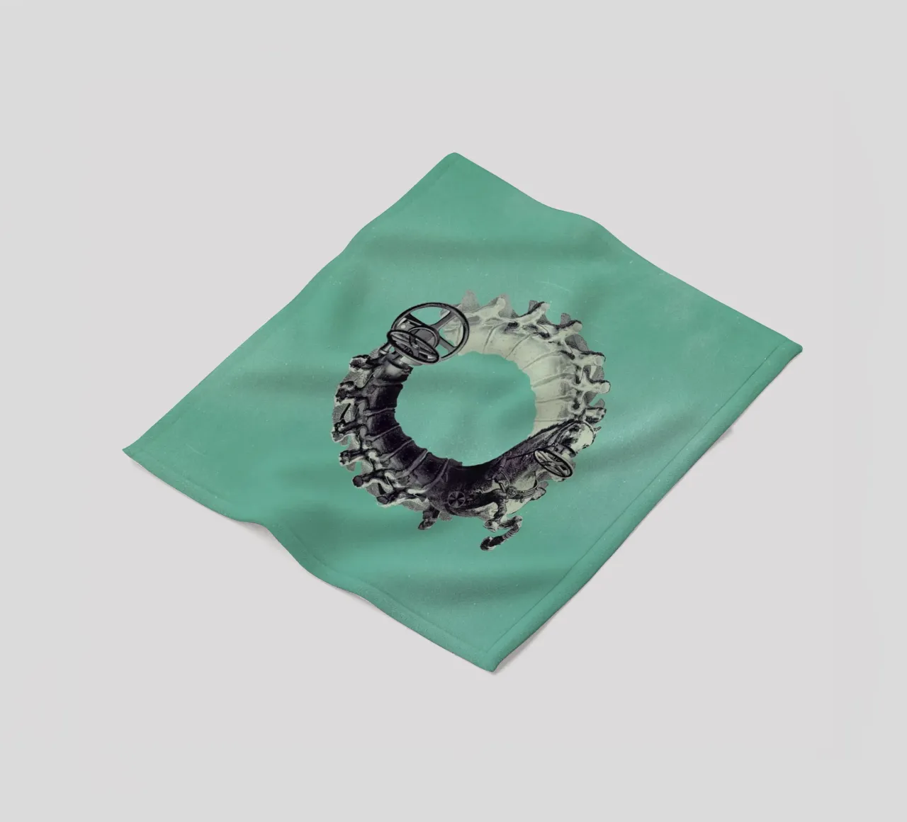 Steampunk Alphabet Letter O fleece blanket by Birgit Palma