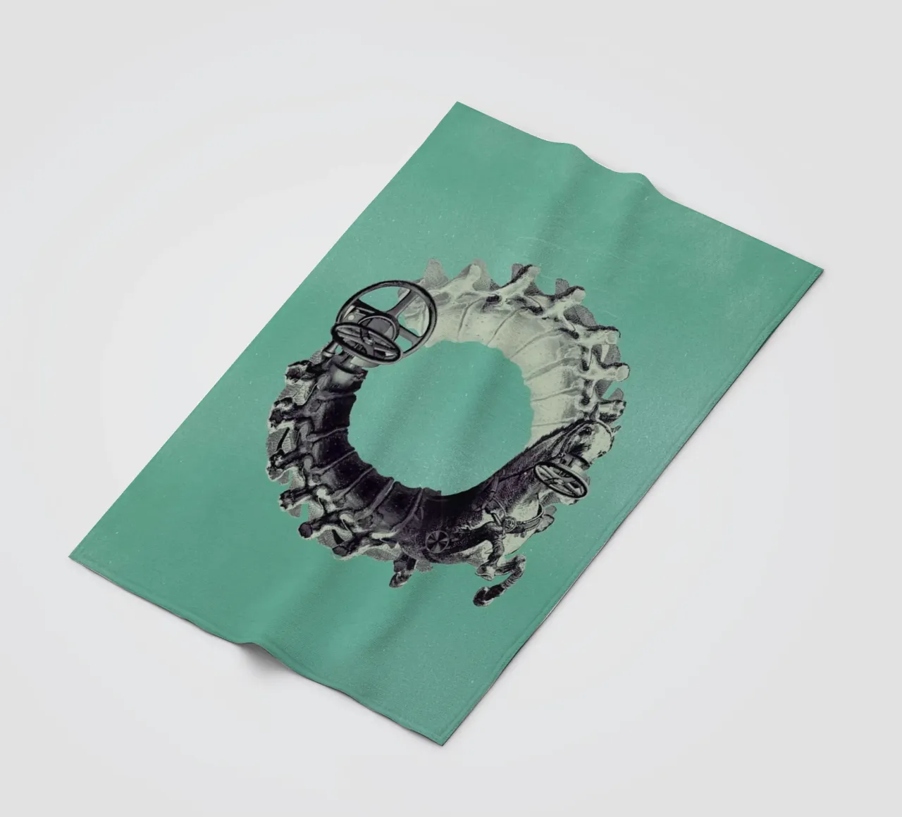 Steampunk Alphabet Letter O fleece blanket by Birgit Palma