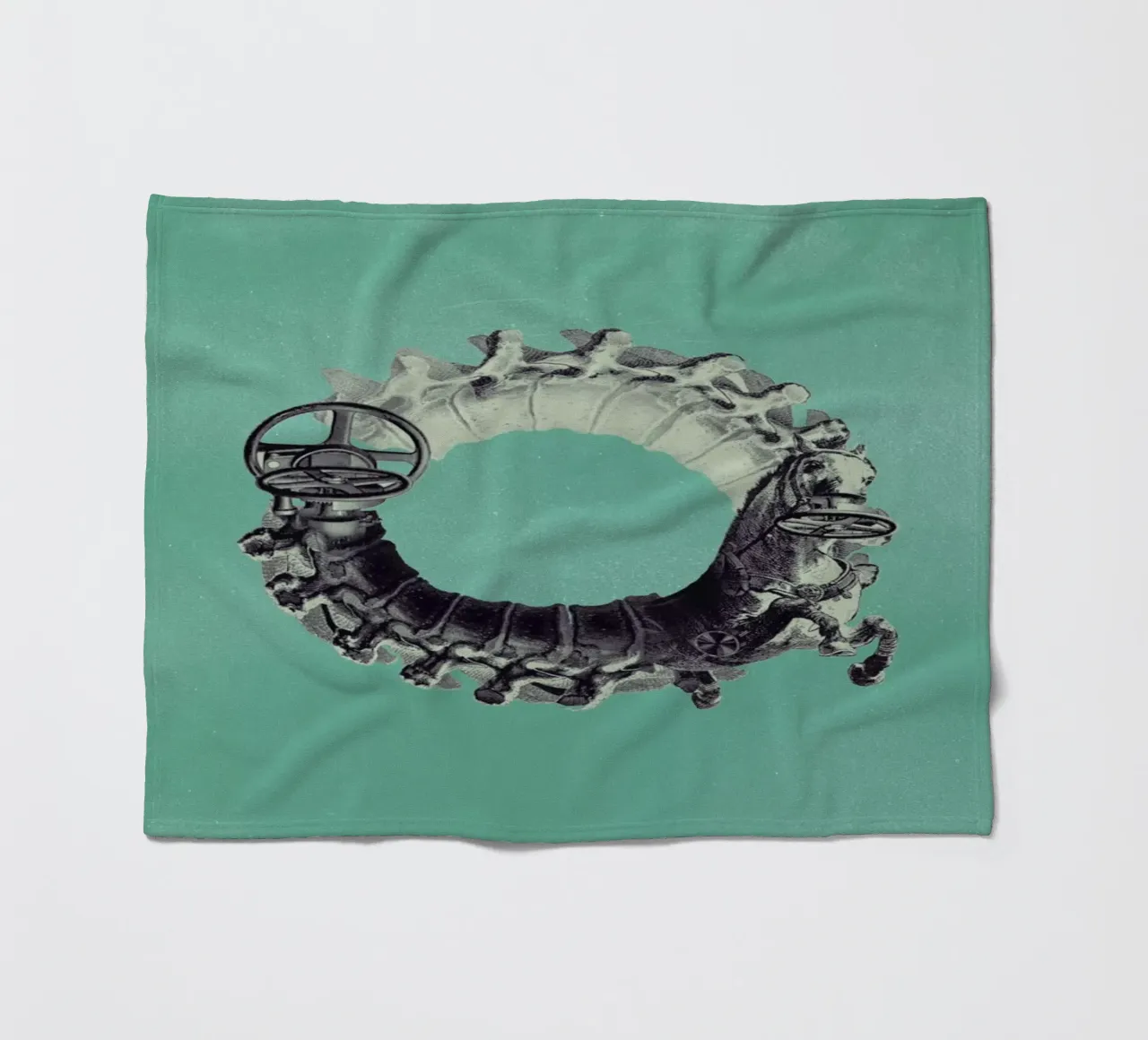 Steampunk Alphabet Letter O fleece blanket by Birgit Palma