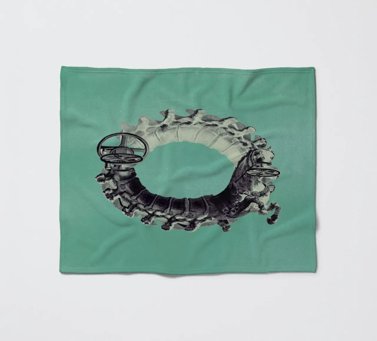 Steampunk Alphabet Letter O fleece blanket by Birgit Palma