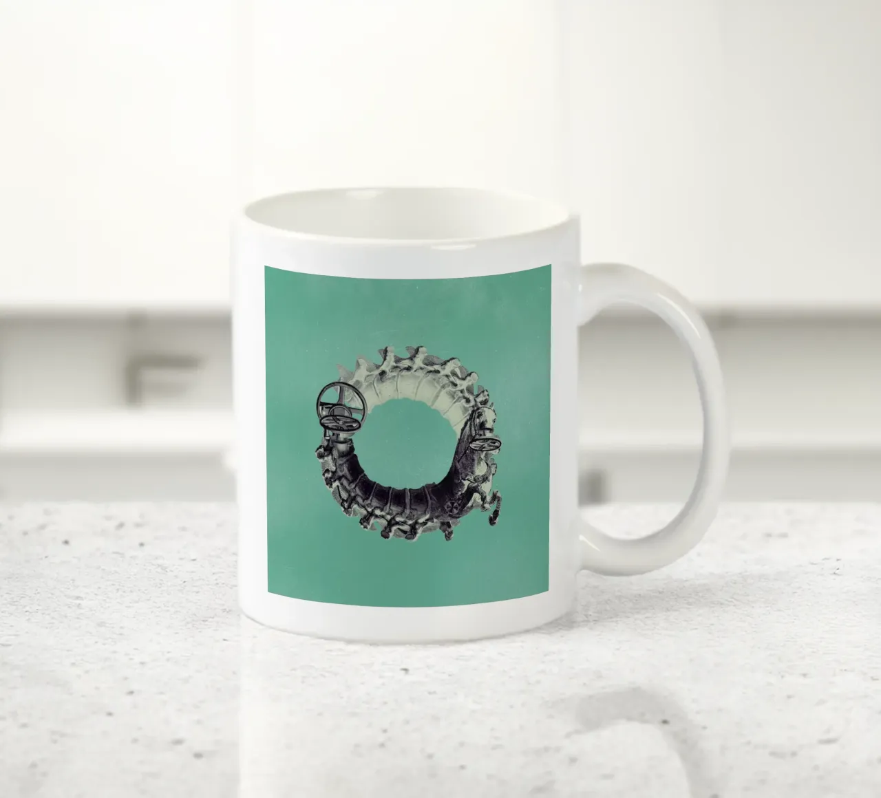 Steampunk Alphabet Letter O ceramic mug by Birgit Palma