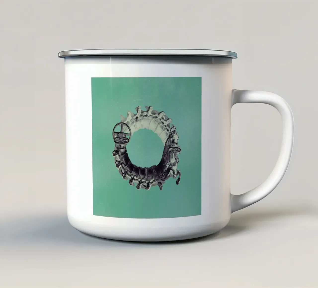 Steampunk Alphabet Letter O tazza in smalto da Birgit Palma