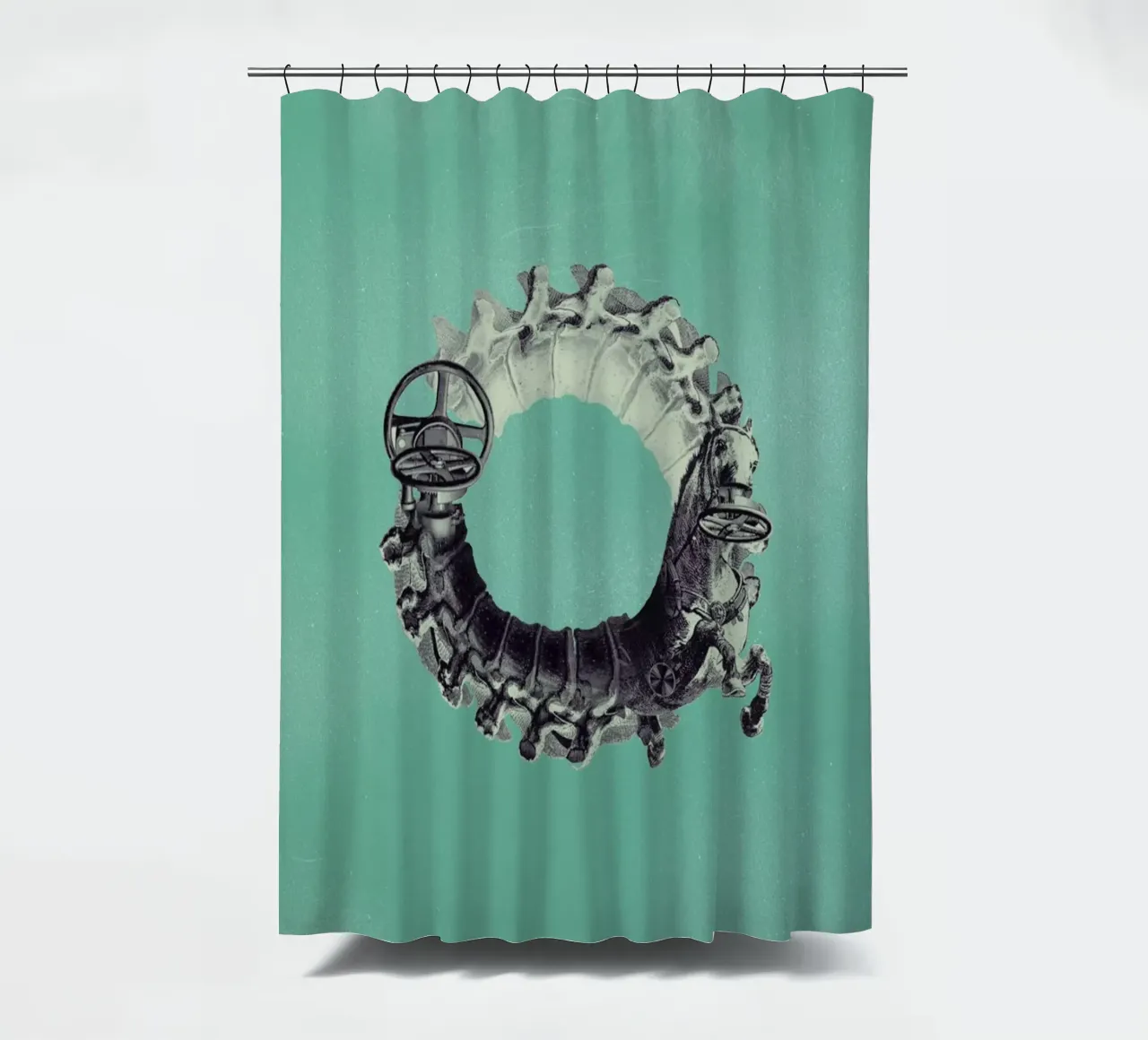 Steampunk Alphabet Letter O shower curtain by Birgit Palma