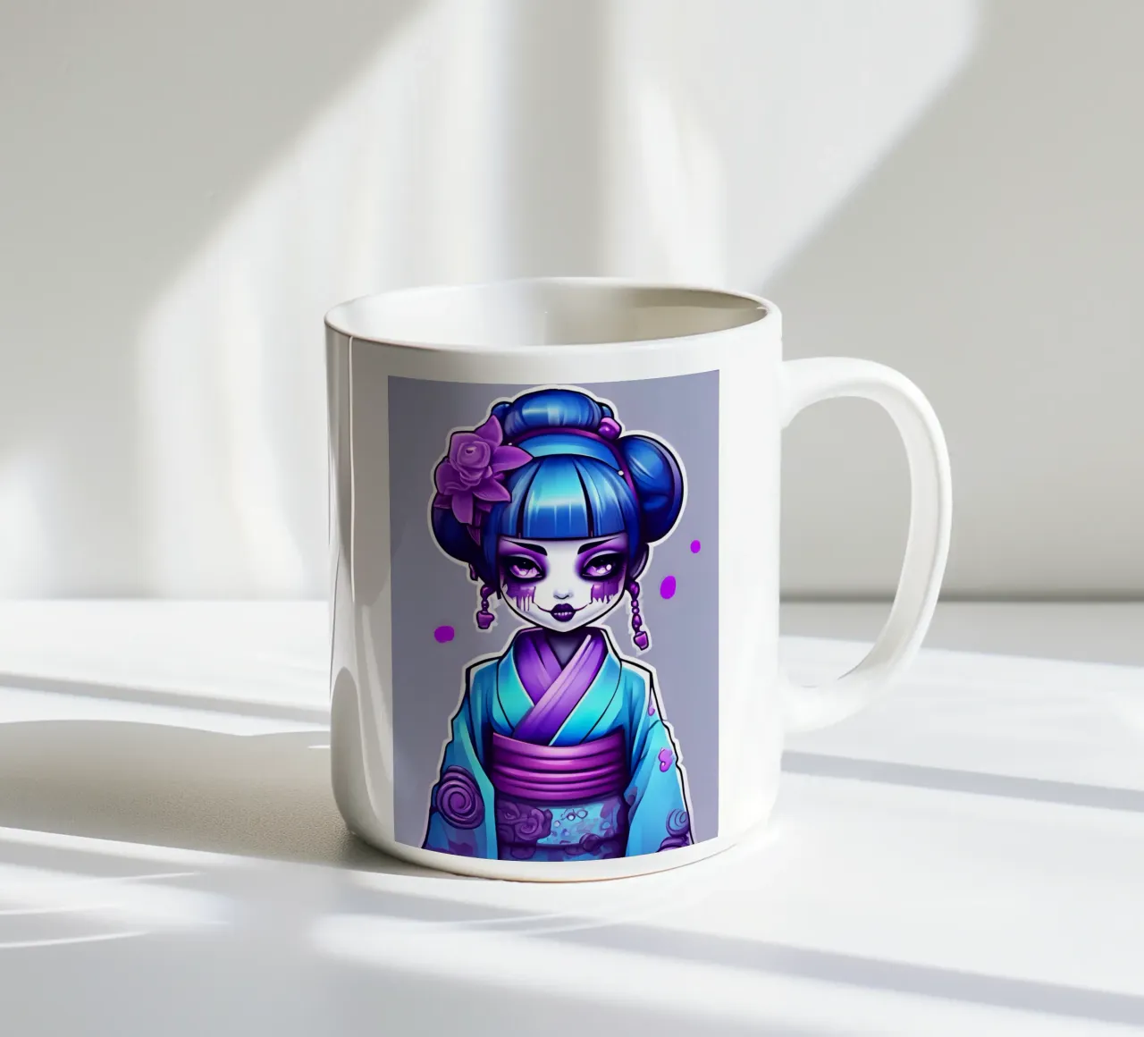 Black geisha 2 tazza in ceramica da Rezh creations