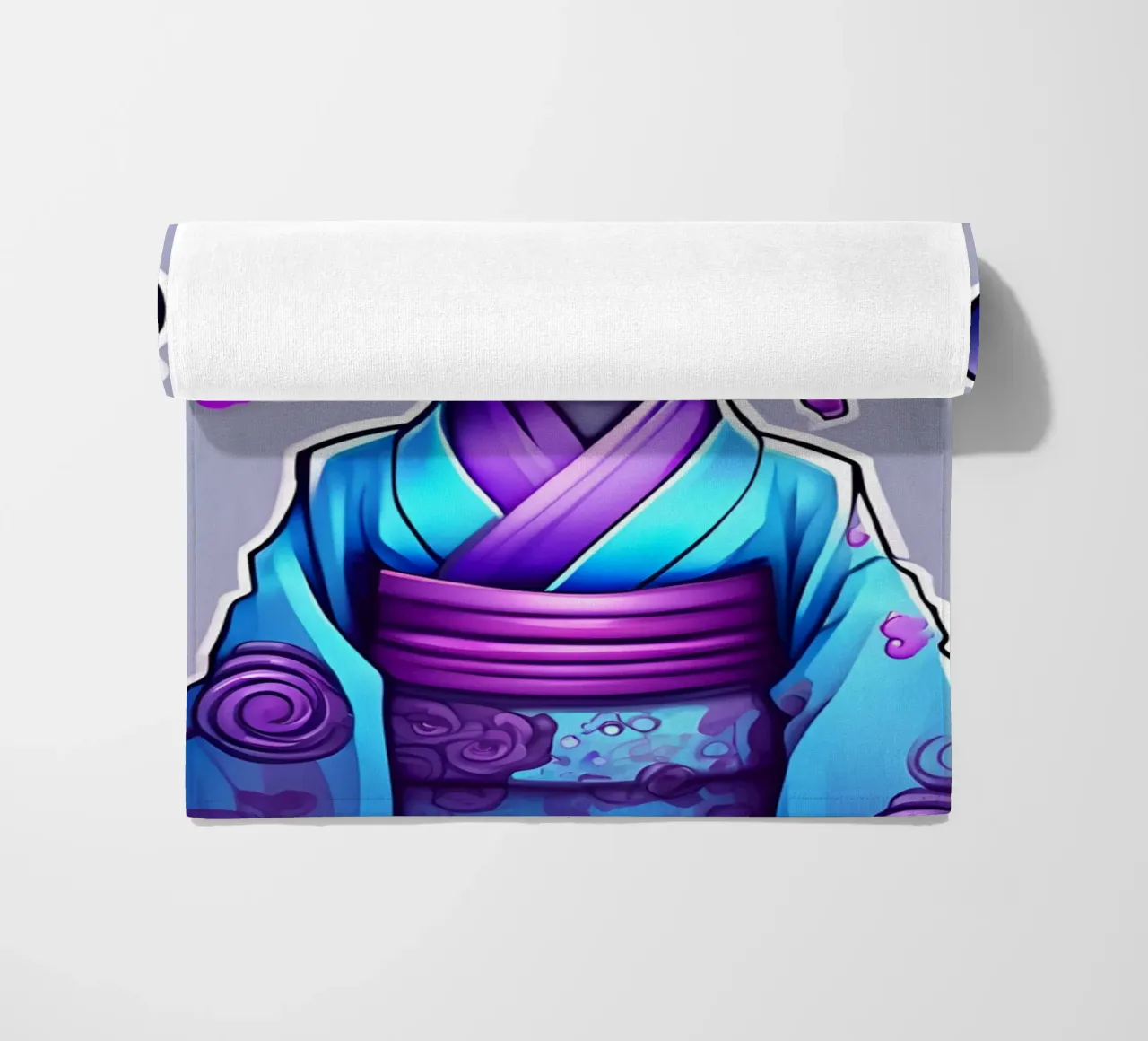 Black geisha 2 beach towel by Rezh creations