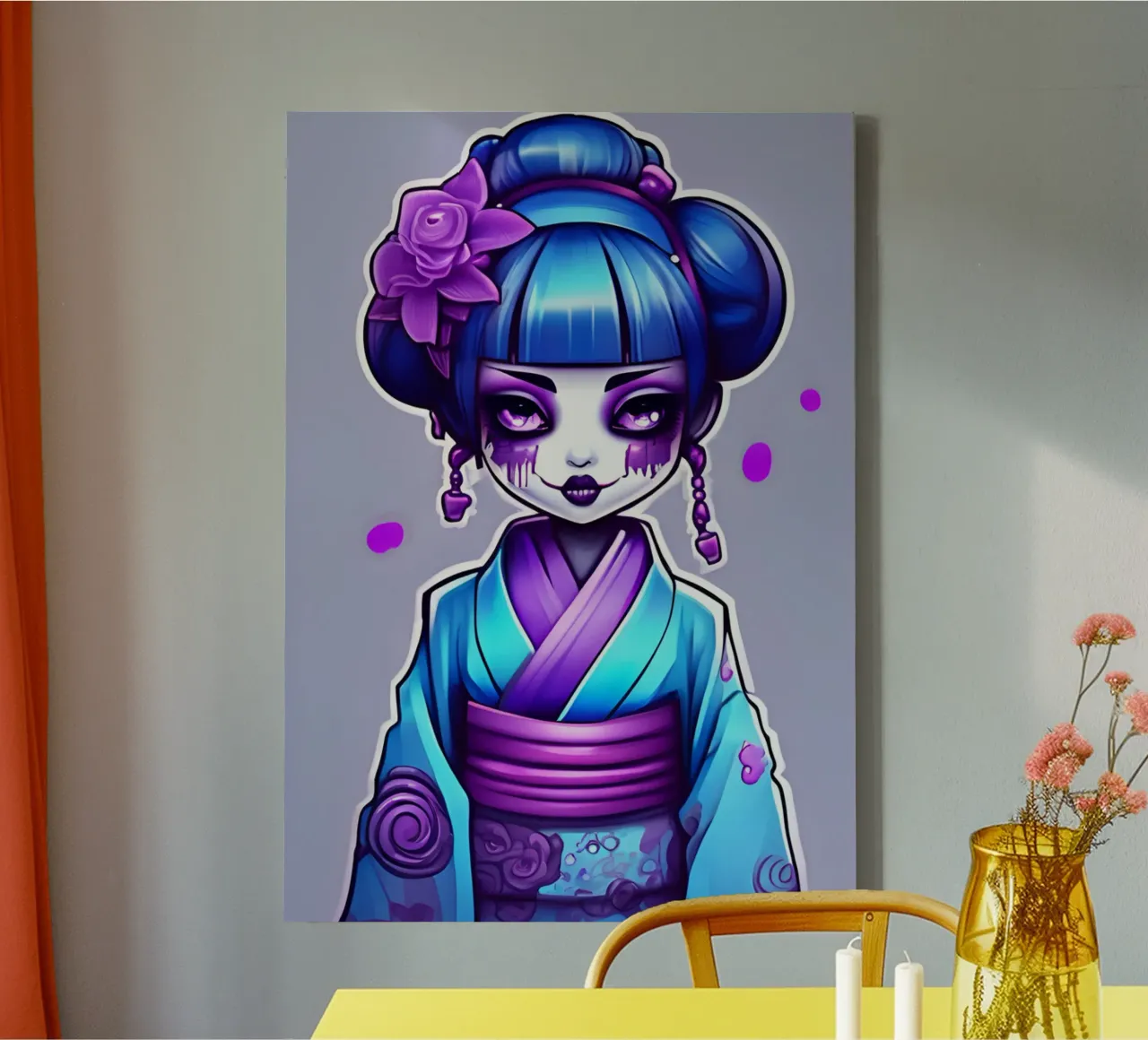 Black geisha 2 canvas by Rezh creations