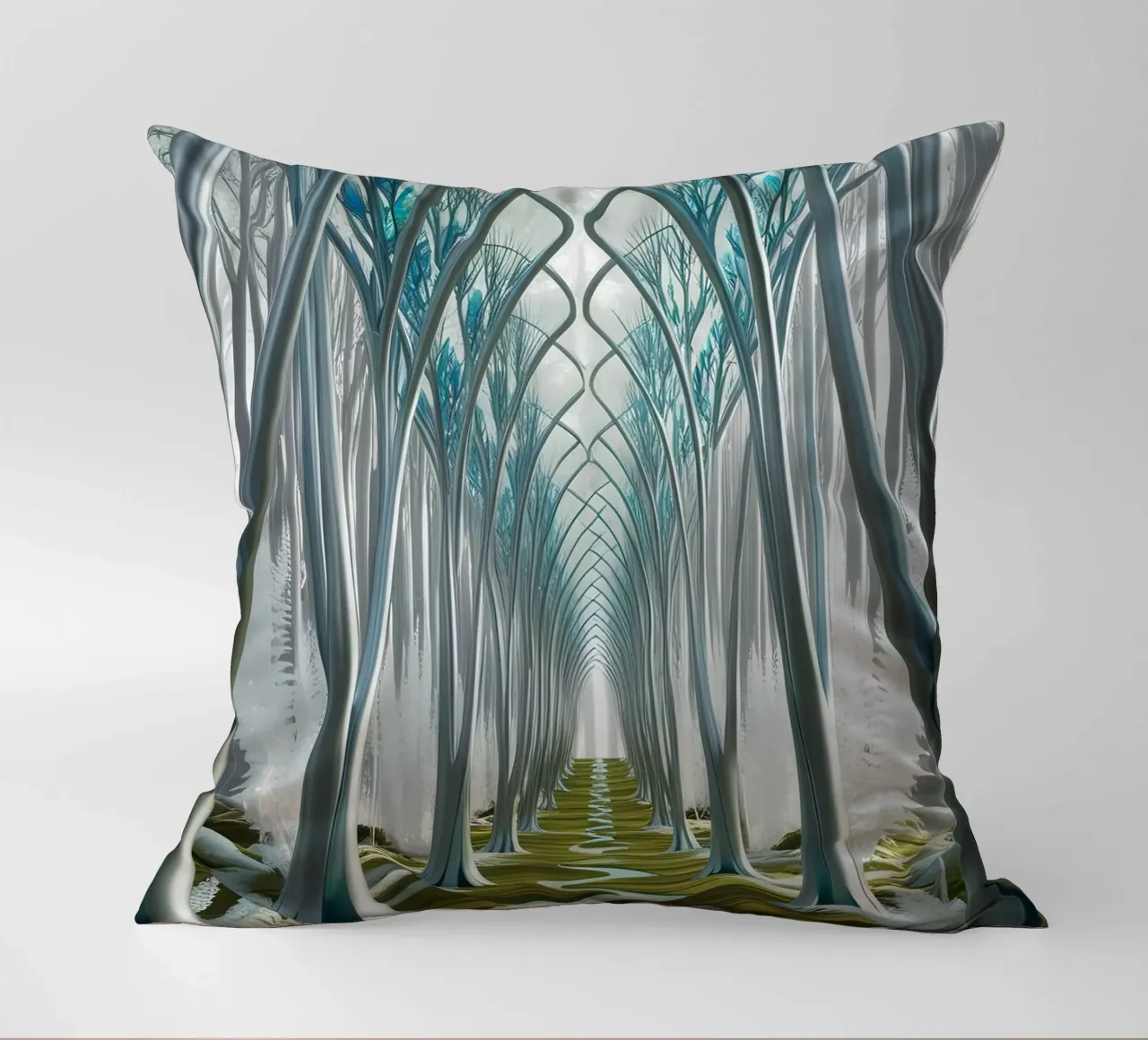 Corridoi cristallini: Una foresta da sogno cuscino da Artistic-shop