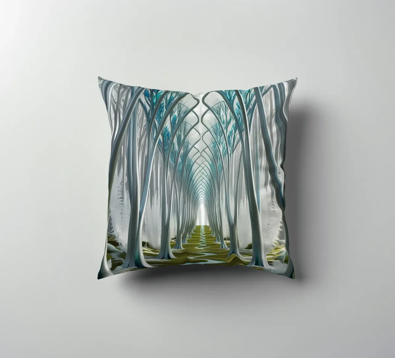Corridoi cristallini: Una foresta da sogno cuscino da Artistic-shop
