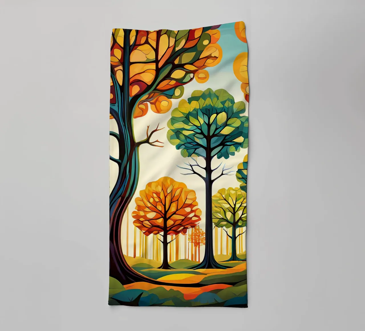 Paesaggio onirico autunnale asciugamano da bagno da Artistic-shop
