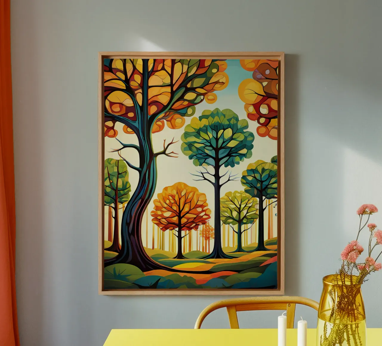 Paesaggio onirico autunnale tela con Cornice a cassetta da Artistic-shop