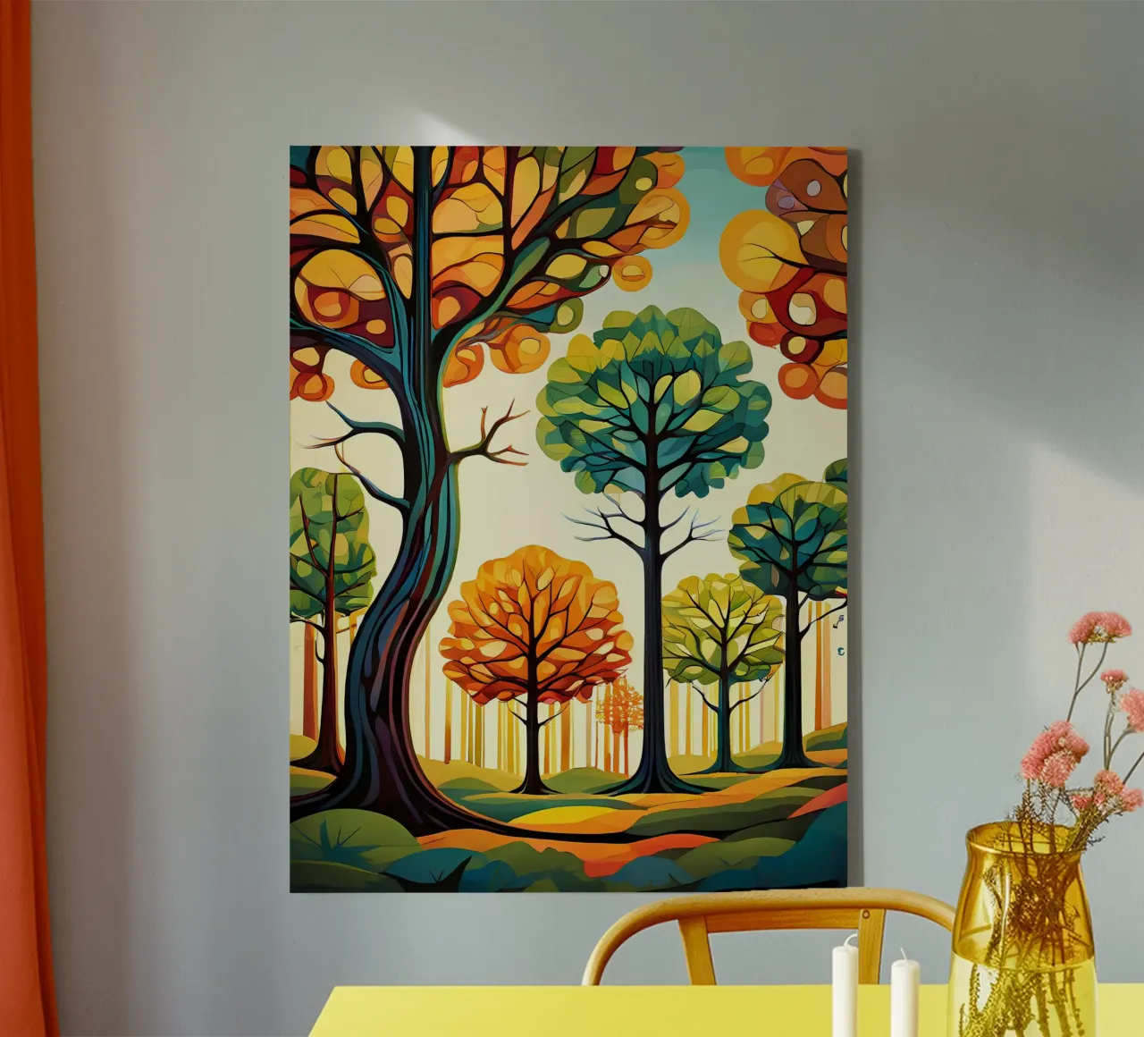 Paesaggio onirico autunnale tela con Cornice a cassetta da Artistic-shop