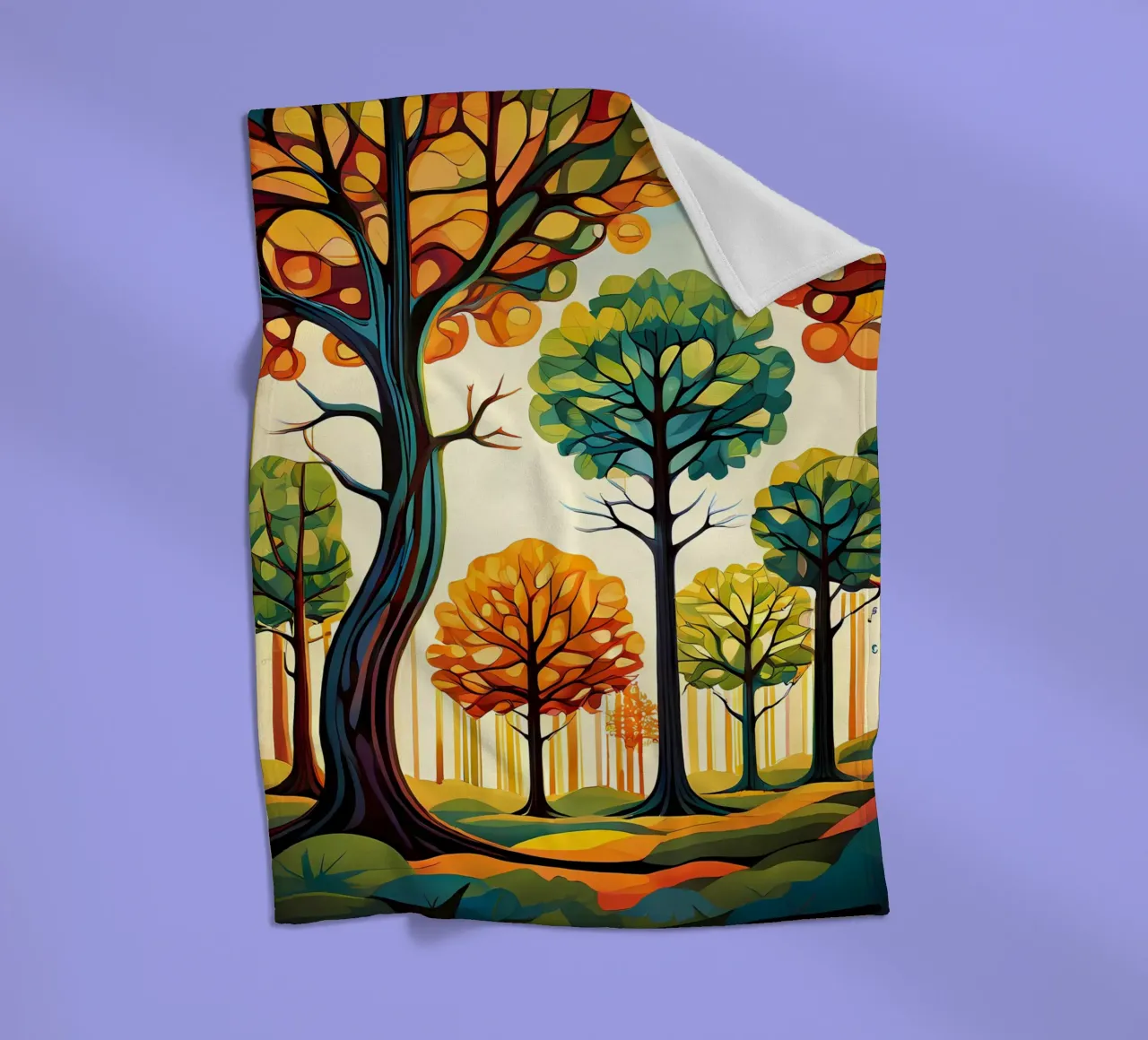 Paesaggio onirico autunnale coperta in pile da Artistic-shop
