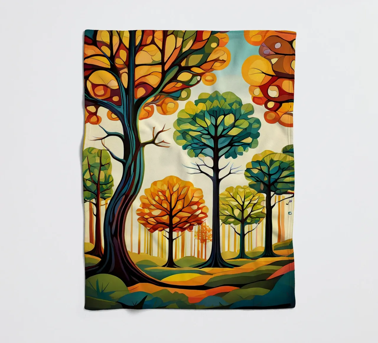 Paesaggio onirico autunnale coperta in pile da Artistic-shop