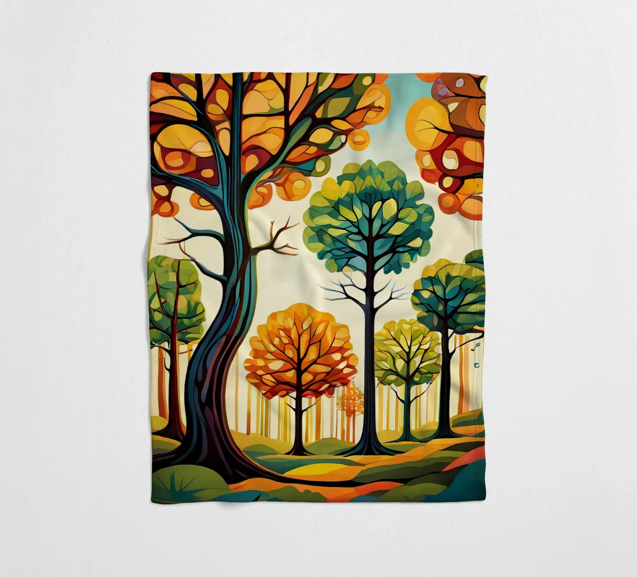 Paesaggio onirico autunnale coperta in pile da Artistic-shop