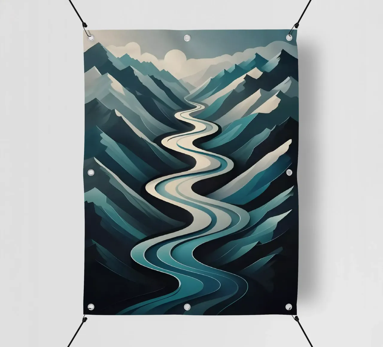 Valle del fiume serena telo in pvc da Artistic-shop