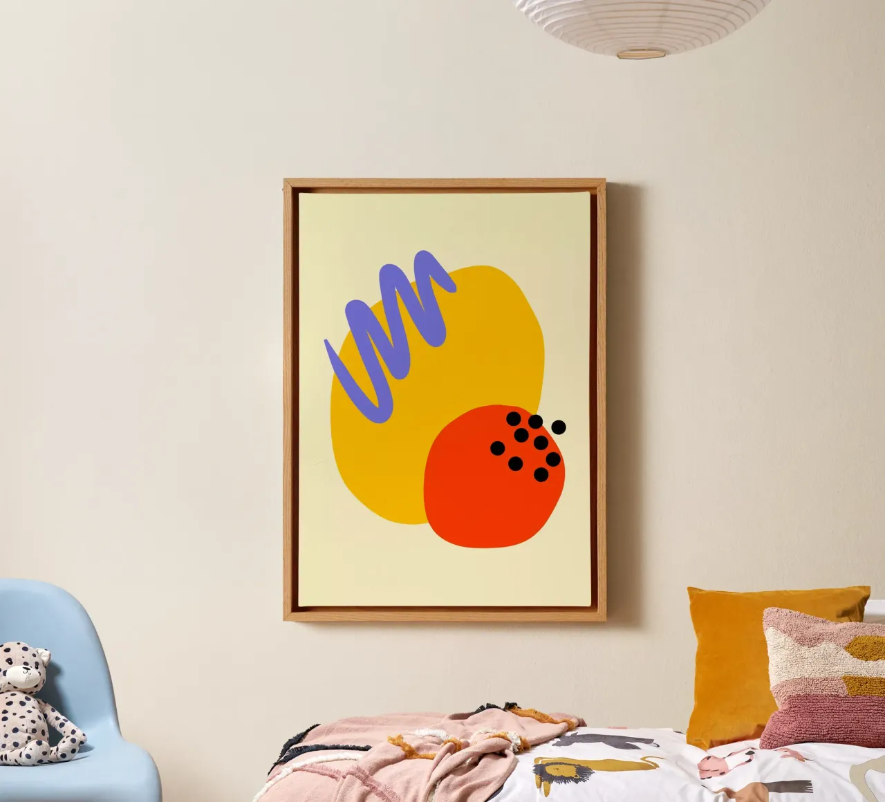 Abstract Shapes canvas with Floater frame by Sen Studio Art