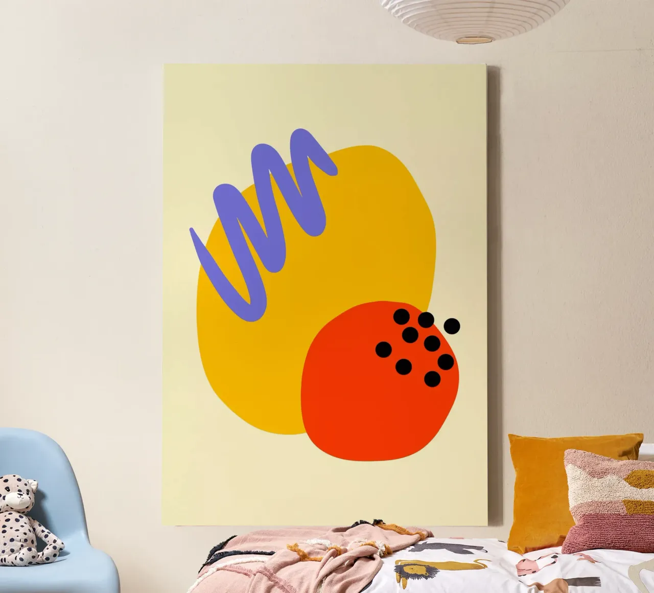 Abstract Shapes canvas with Floater frame by Sen Studio Art