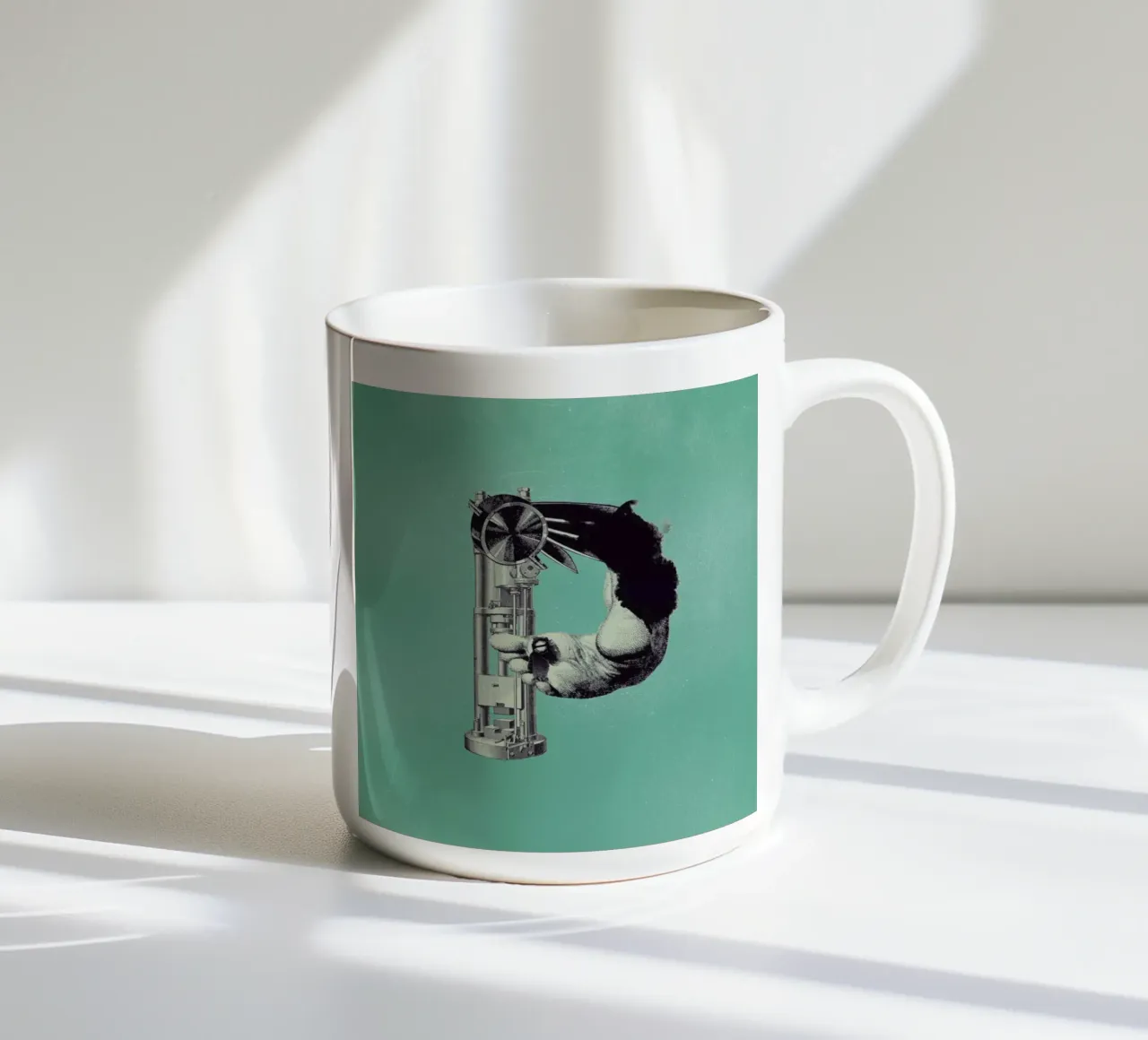 Steampunk Alphabet Letter P tazza in ceramica da Birgit Palma