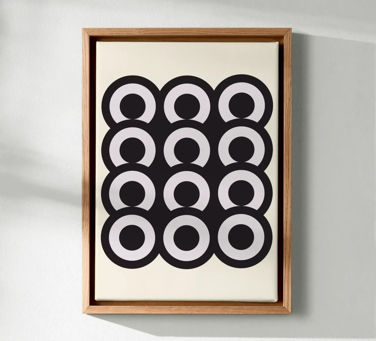 Geometric Circles canvas with Floater frame by Sen Studio Art