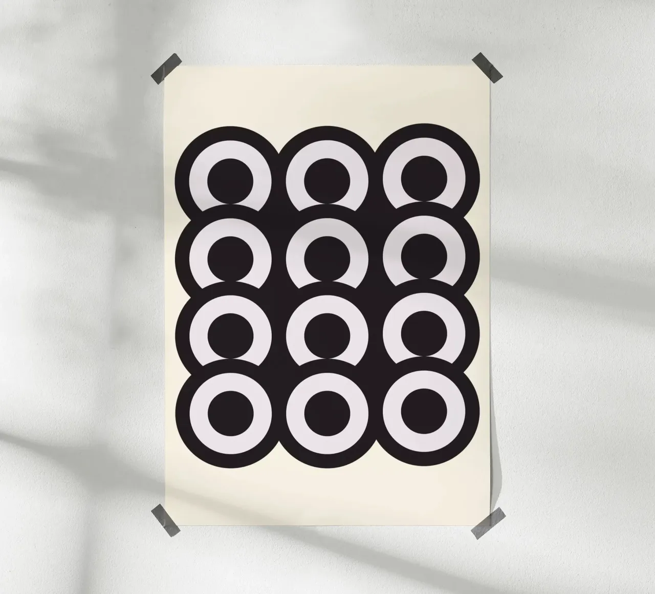 Cerchi geometrici poster con telaio in alluminio da Sen Studio Art